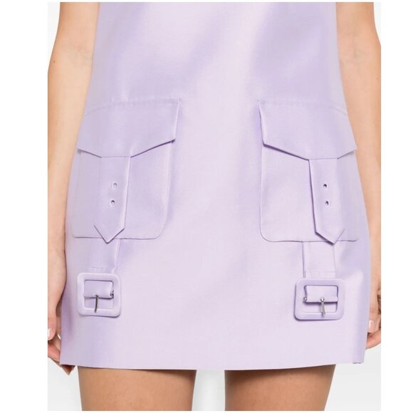 NWT Self-Portrait Lilac Taffeta Mini Dress purple shift size US 6 UK 10 S - Picture 4 of 13